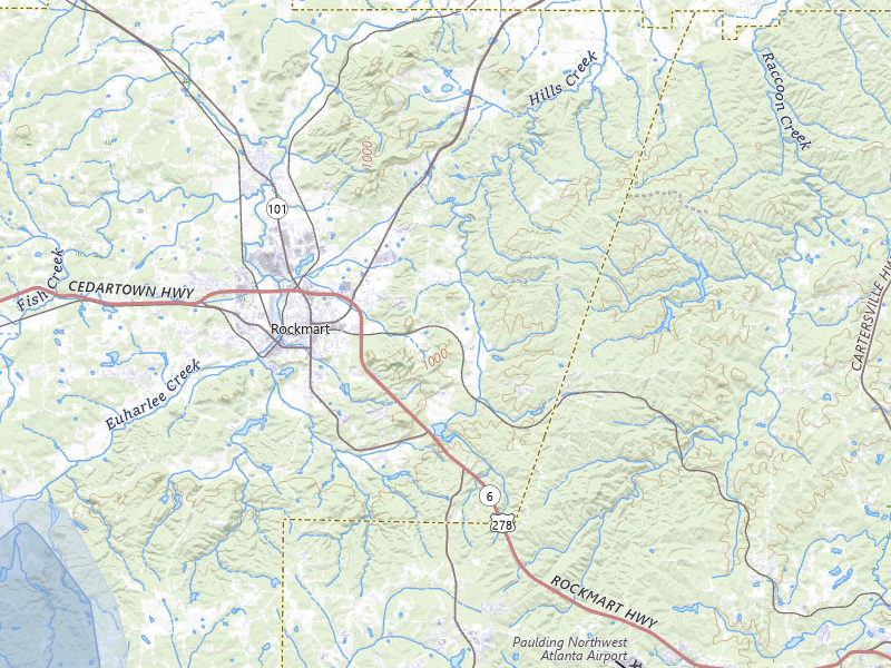 NEXRAD radar-signature map of the hail over Rockmart, GA