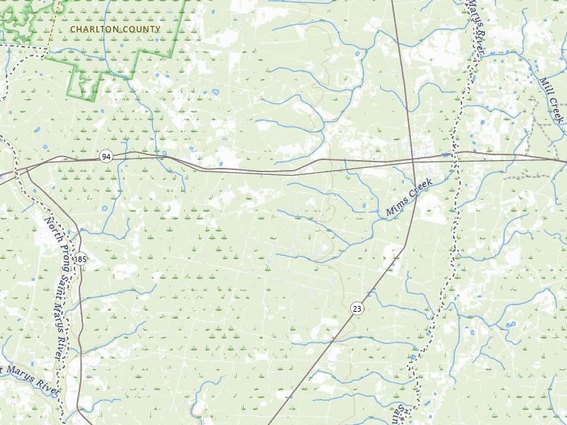 Radar-estimated hail-size map of the storm over Saint George, GA on Jul 11, 2026