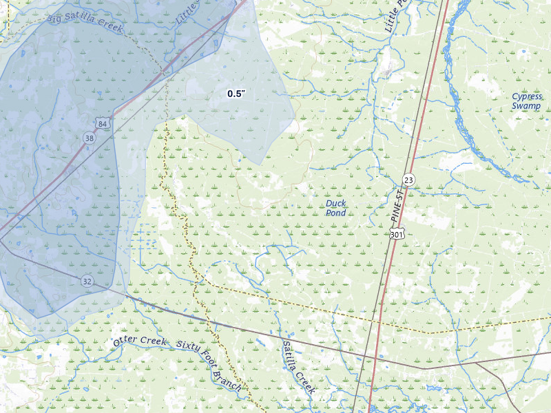 NEXRAD radar-signature map of the hail storm over Screven, GA on May 17, 2026