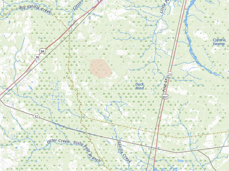 Radar-estimated hail-size map of the storm over Screven, GA on Jul 17, 2026