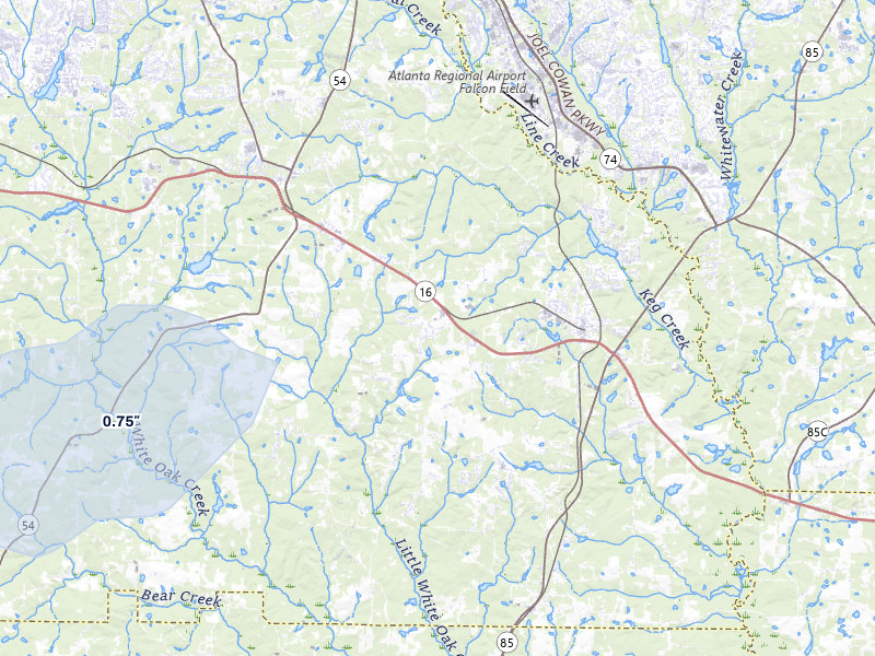 NEXRAD radar-signature map of the hail storm over Senoia, GA on Jul 3, 2026
