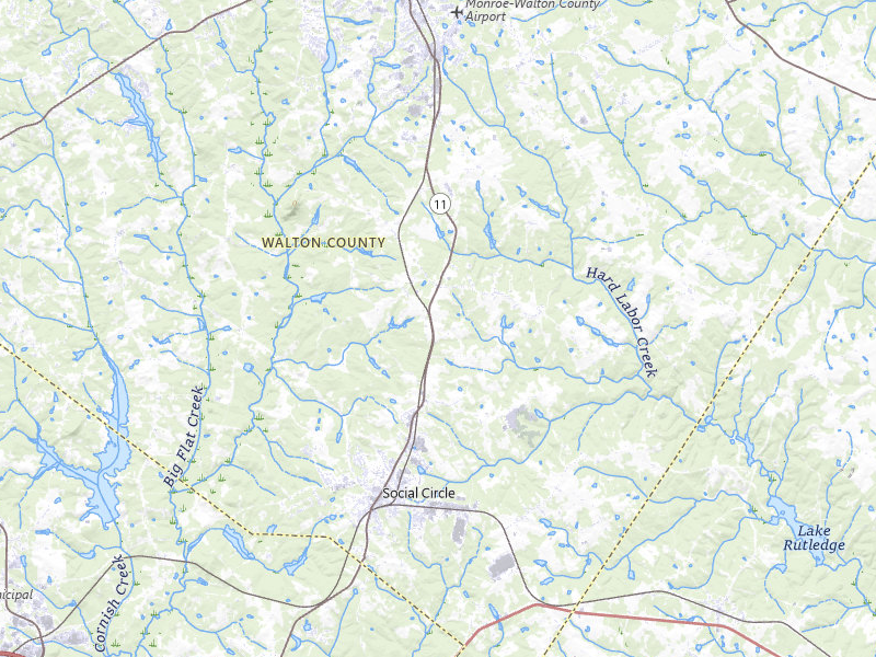Radar-estimated hail-size map of the storm over Social Circle, GA on May 22, 2026