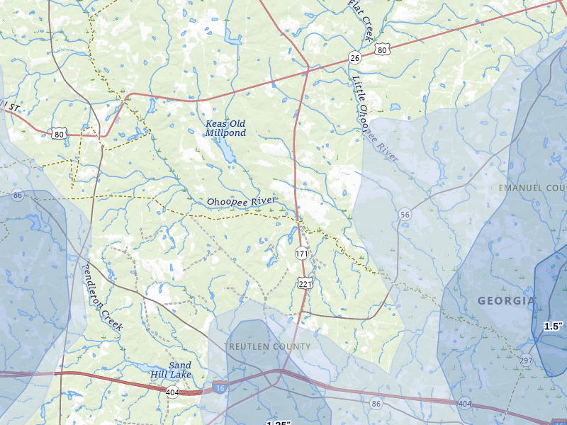 NEXRAD radar-signature map of the hail storm over Soperton, GA on May 17, 2026