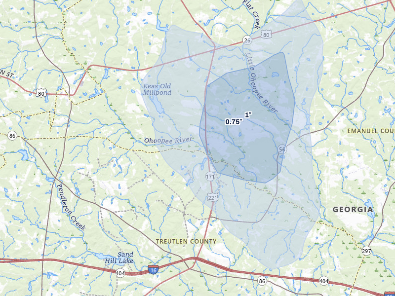 NEXRAD radar-signature map of the hail storm over Soperton, GA on Jun 29, 2026