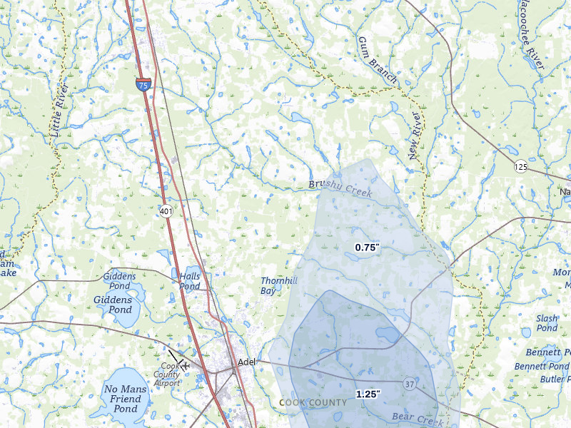 NEXRAD radar-signature map of the hail storm over Sparks, GA on May 17, 2026