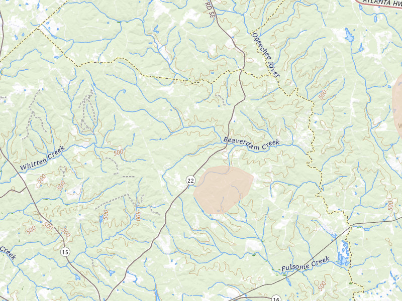 Radar-estimated hail-size map of the storm over Sparta, GA on Aug 6, 2026