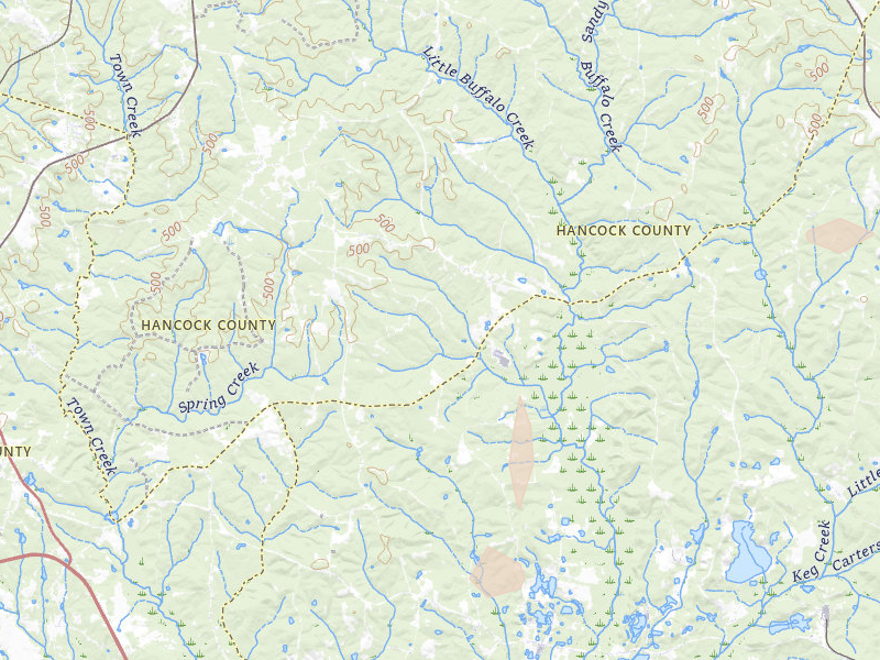 Radar-estimated hail-size map of the storm over Sparta, GA on Aug 21, 2026