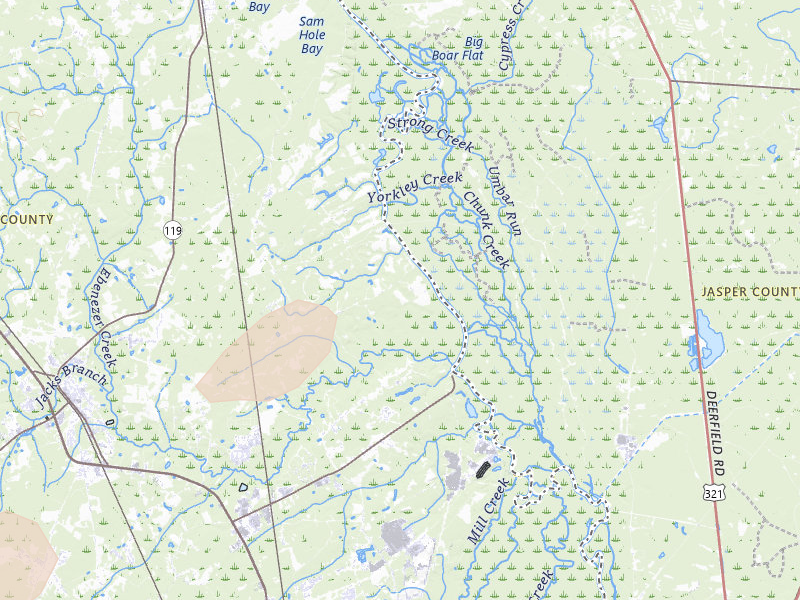 Radar-estimated hail-size map of the storm over Springfield, GA on Jul 9, 2026