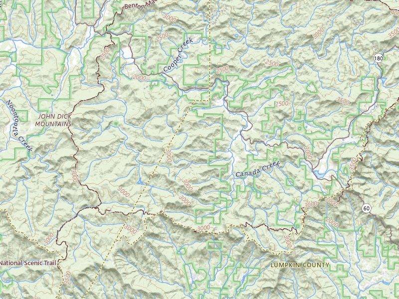 Radar-estimated hail-size map of the storm over Suches, GA on Jul 2, 2026