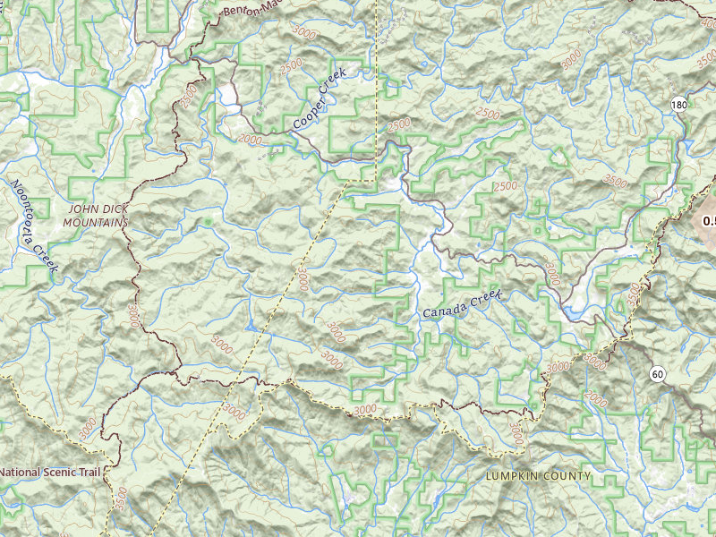 Radar-estimated hail-size map of the storm over Suches, GA on Jul 4, 2026