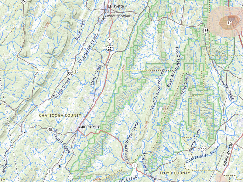 Radar-estimated hail-size map of the storm over Summerville, GA on Jul 2, 2026