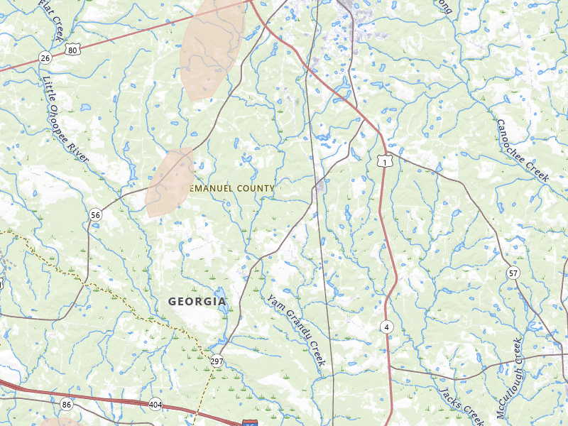 Radar-estimated hail-size map of the storm over Swainsboro, GA on May 24, 2026