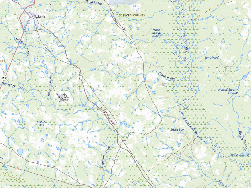 NEXRAD radar-signature map of the hail storm over Sylvania, GA on Aug 21, 2026
