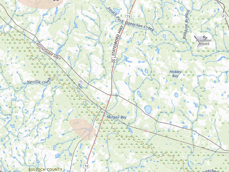 Radar-estimated hail-size map of the storm over Sylvania, GA