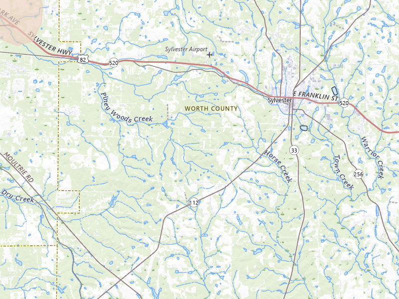 Radar-estimated hail-size map of the storm over Sylvester, GA on May 22, 2026