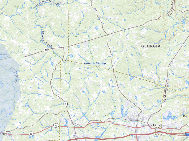 NEXRAD radar-signature map of the hail storm over Temple, GA on Aug 11, 2026