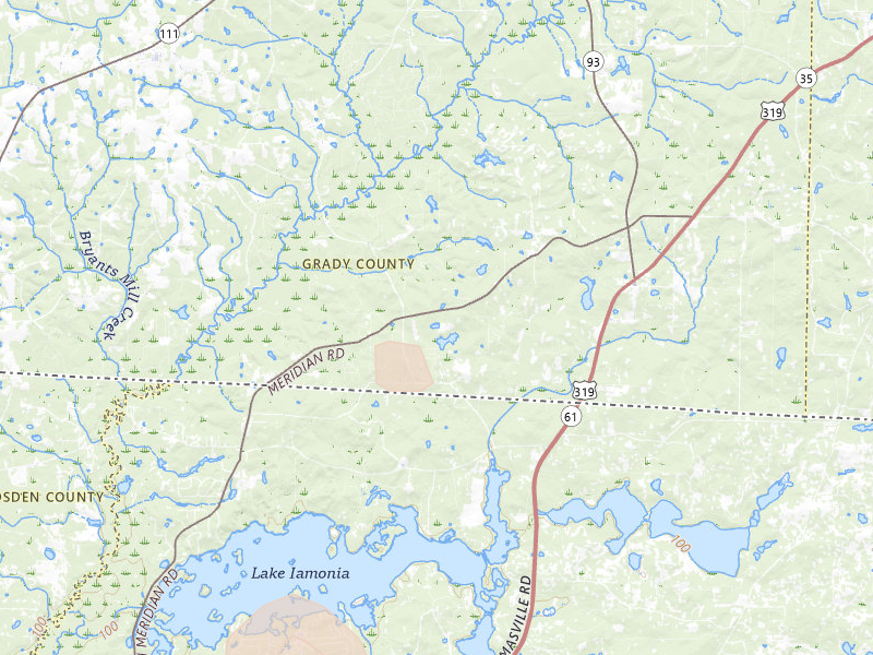 Radar-estimated hail-size map of the storm over Thomasville, GA on Jul 27, 2026
