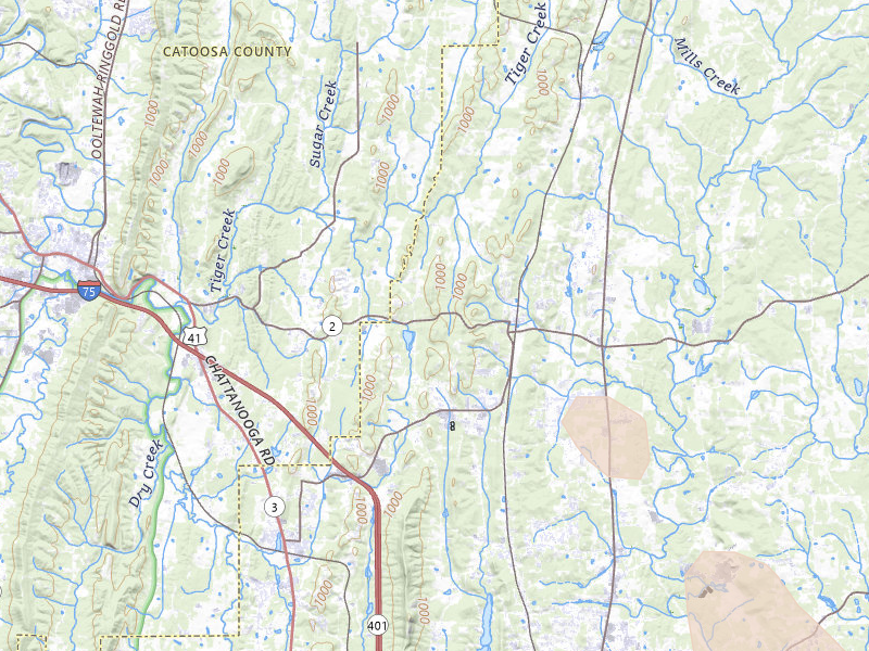 Radar-estimated hail-size map of the storm over Tunnel Hill, GA on Jul 28, 2026