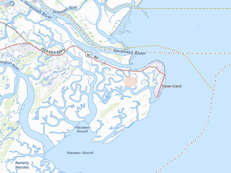 Radar-estimated hail-size map of the storm over Tybee Island, GA on Jul 9, 2026