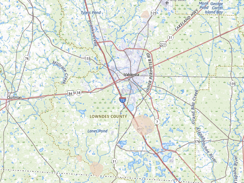 Radar-estimated hail-size map of the storm over Valdosta, GA on Aug 12, 2026