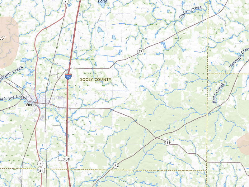 Radar-estimated hail-size map of the storm over Vienna, GA on Jul 17, 2026