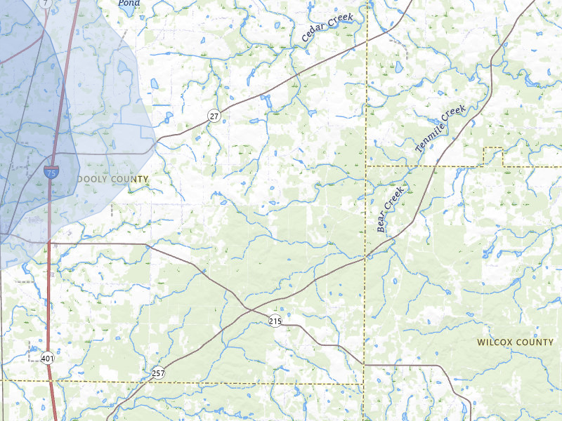 NEXRAD radar-signature map of the hail storm over Vienna, GA on Aug 6, 2026