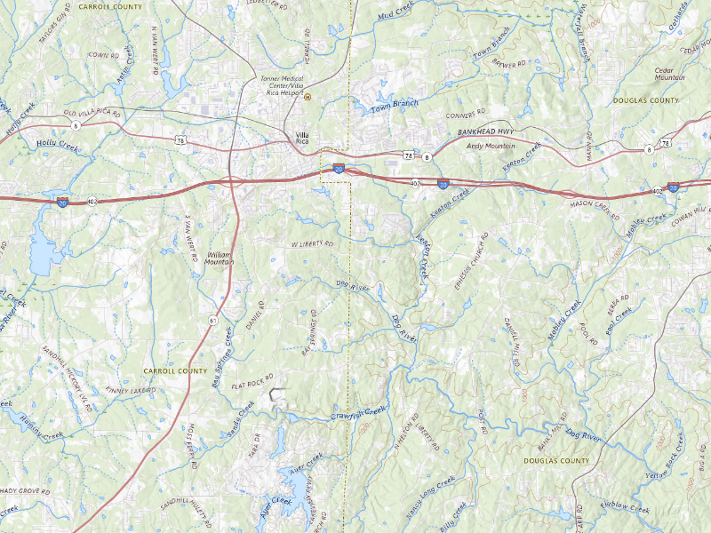 Radar-estimated hail-size map of the storm over Villa Rica, GA on Jul 5, 2026