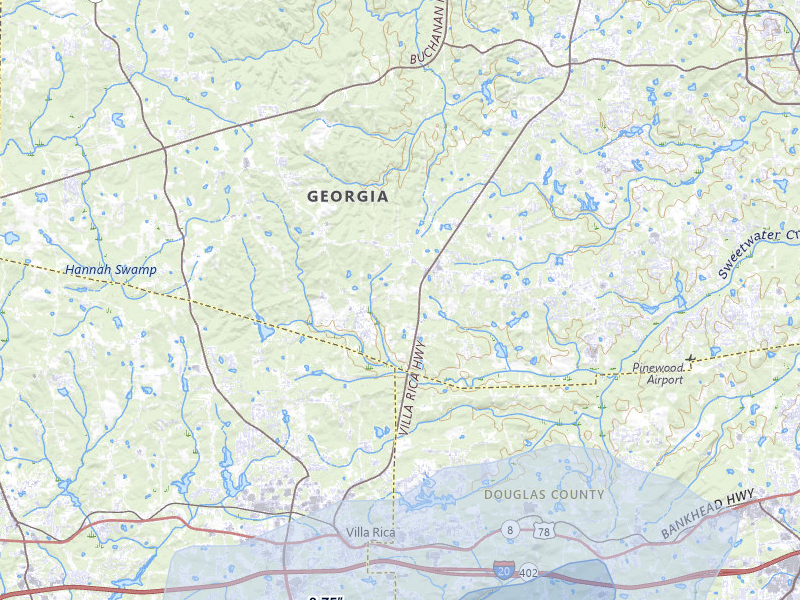 NEXRAD radar-signature map of the hail storm over Villa Rica, GA on Jul 5, 2026