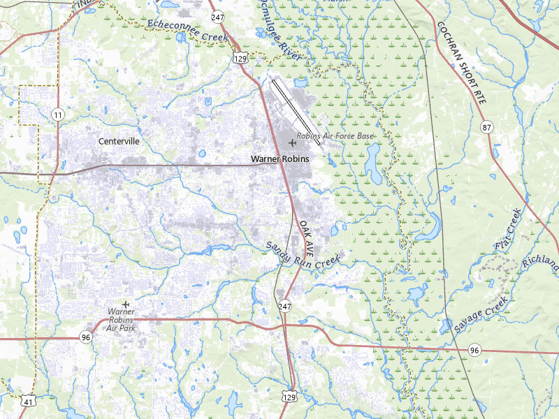 Radar-estimated hail-size map of the storm over Warner Robins, GA on Jul 9, 2026