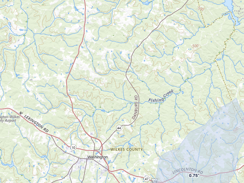 NEXRAD radar-signature map of the hail storm over Washington, GA on Apr 29, 2026