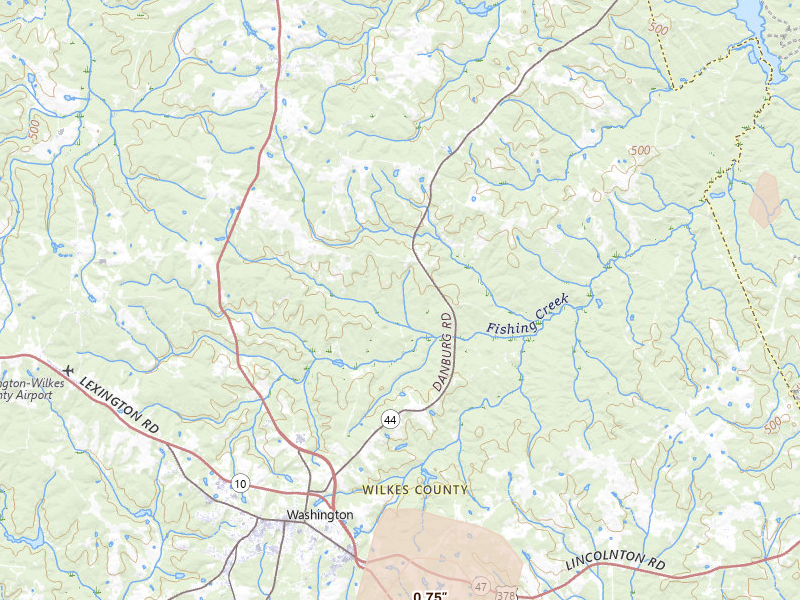 Radar-estimated hail-size map of the storm over Washington, GA on May 22, 2026