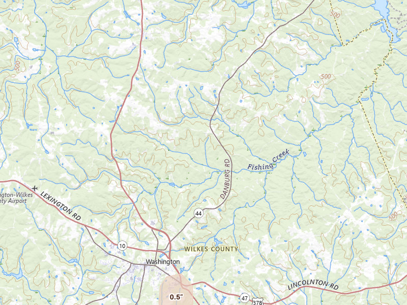 Radar-estimated hail-size map of the storm over Washington, GA on Jul 17, 2026