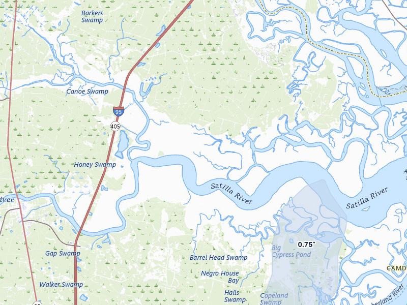 NEXRAD radar-signature map of the hail storm over Waverly, GA on Aug 14, 2026