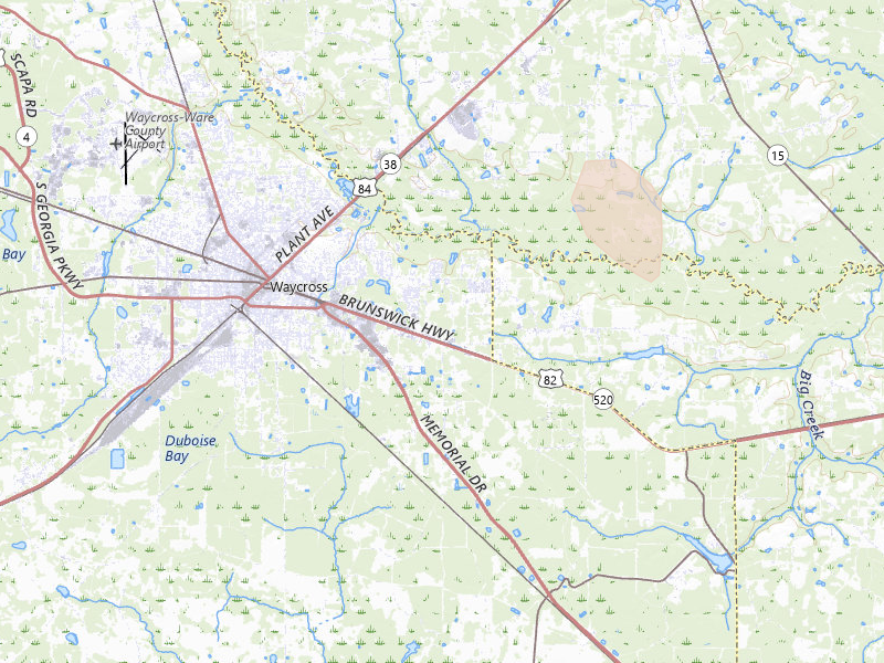 Radar-estimated hail-size map of the storm over Waycross, GA on May 17, 2026