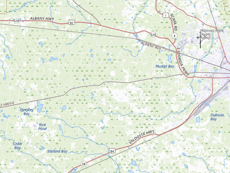 Radar-estimated hail-size map of the storm over Waycross, GA on Jul 20, 2026