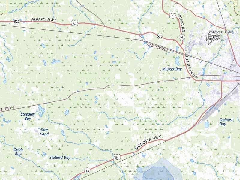 NEXRAD radar-signature map of the hail storm over Waycross, GA on Aug 20, 2026