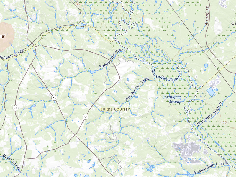 Radar-estimated hail-size map of the storm over Waynesboro, GA on May 22, 2026