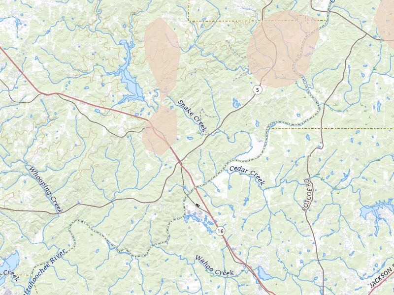 Radar-estimated hail-size map of the storm over Whitesburg, GA on Jul 5, 2026