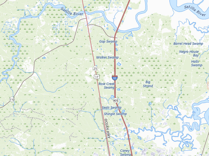 Radar-estimated hail-size map of the storm over Woodbine, GA on Jul 5, 2026