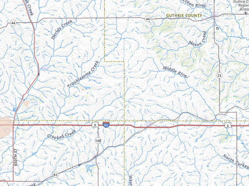 Radar-estimated hail-size map of the storm over Adair, IA on Mar 5, 2026