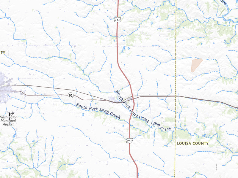 Radar-estimated hail-size map of the storm over Ainsworth, IA on Jun 10, 2026