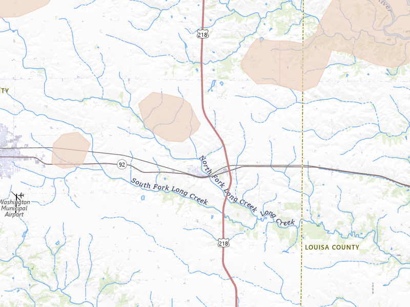 Radar-estimated hail-size map of the storm over Ainsworth, IA on Jun 11, 2026