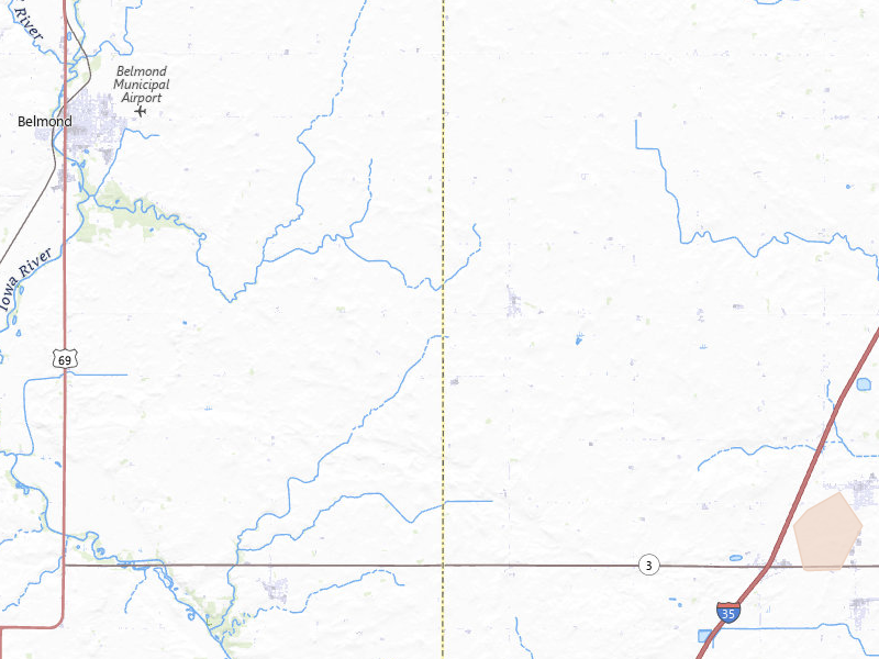 Radar-estimated hail-size map of the storm over Alexander, IA on Jul 1, 2026