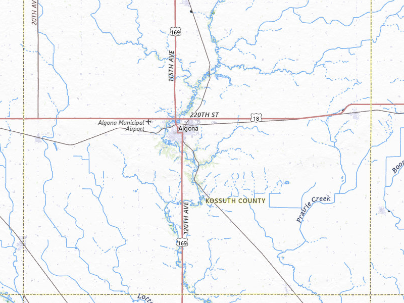 Radar-estimated hail-size map of the storm over Algona, IA on May 17, 2026