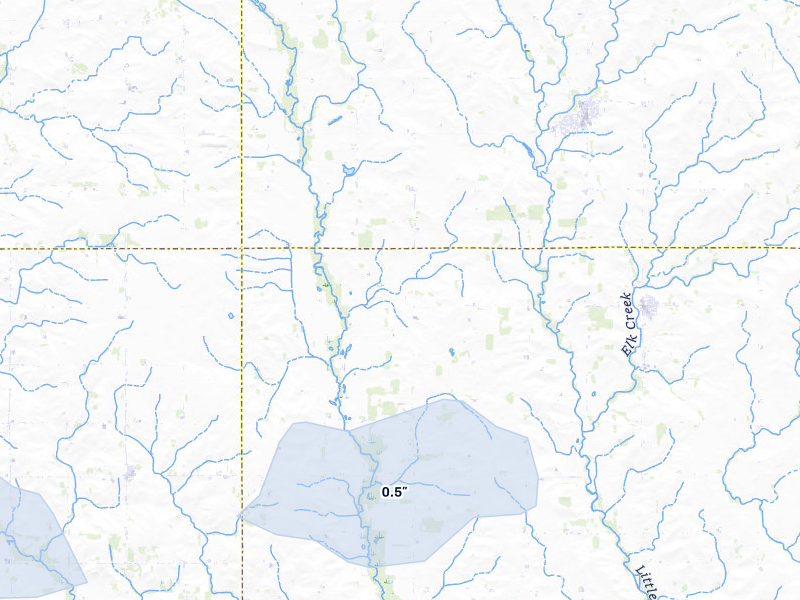 NEXRAD radar-signature map of the hail storm over Alta Vista, IA on May 15, 2026