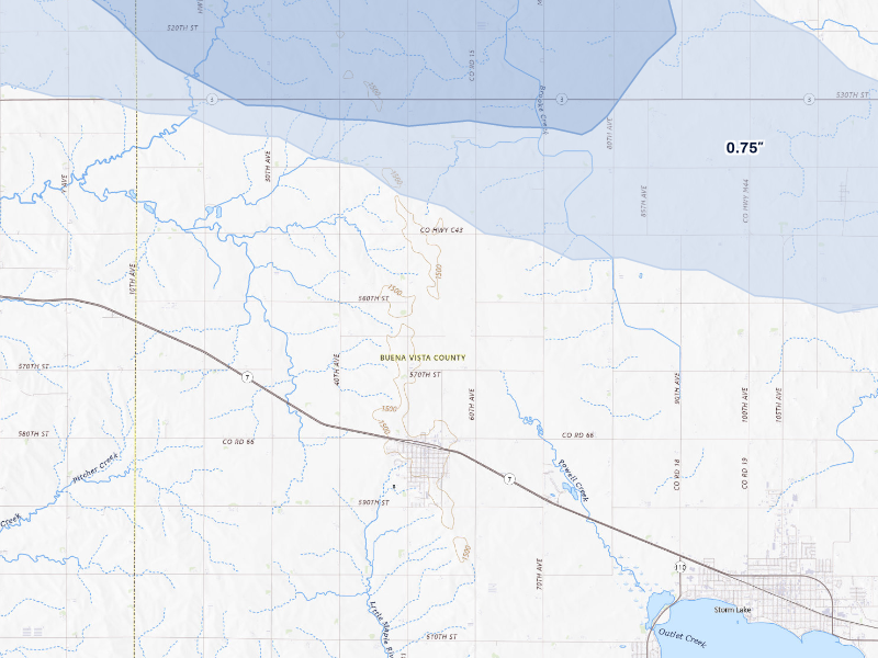 NEXRAD radar-signature map of the hail storm over Alta, IA on Sep 5, 2026