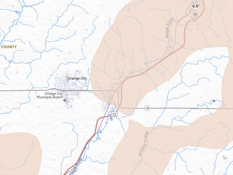 Radar-estimated hail-size map of the storm over Alton, IA on Jun 29, 2026