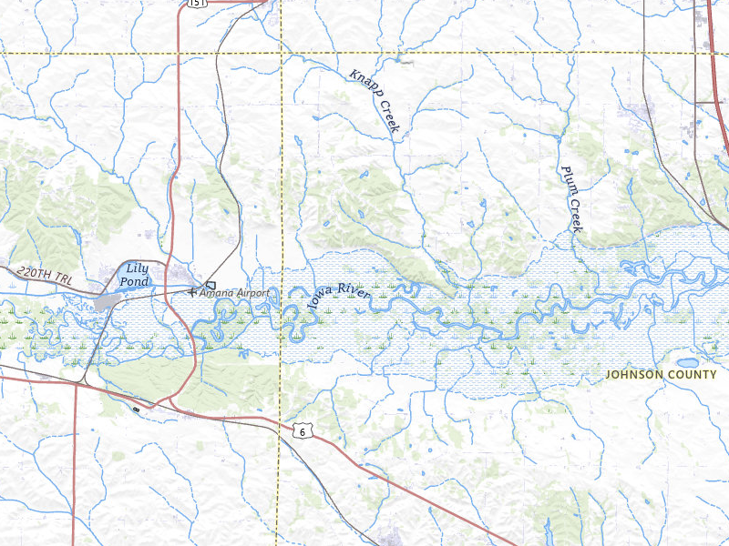 Radar-estimated hail-size map of the storm over Amana, IA on Apr 23, 2026