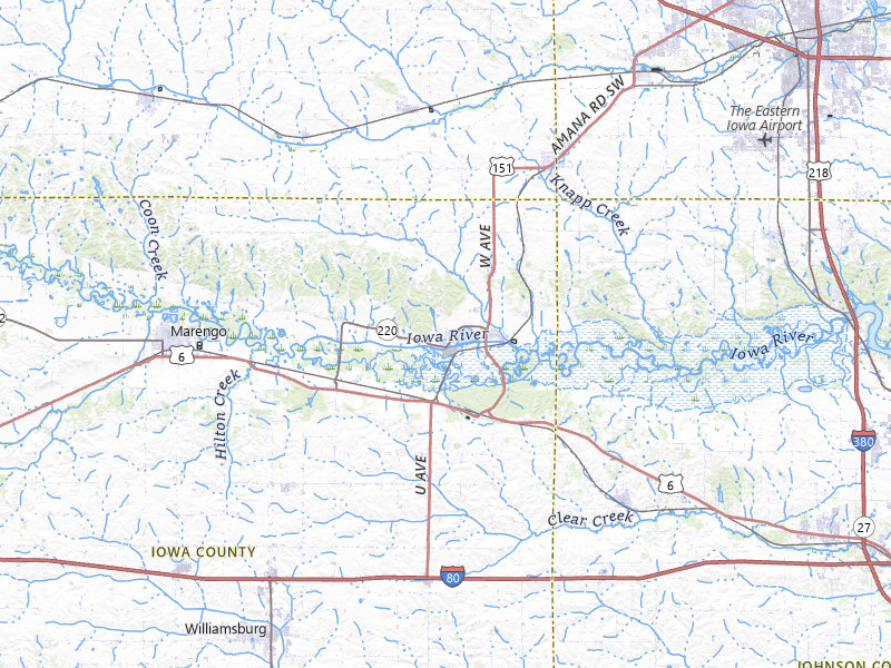 NEXRAD radar-signature map of the hail storm over Amana, IA on Aug 11, 2026