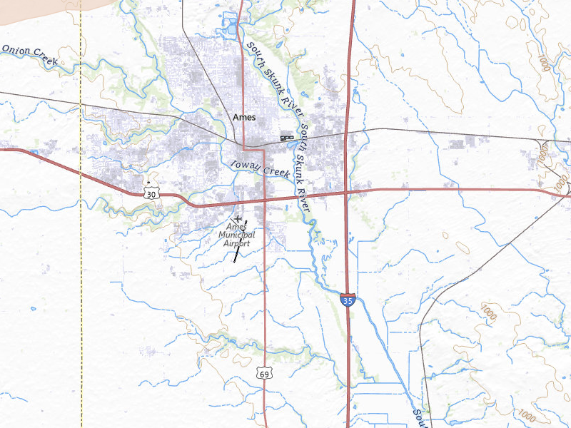 Radar-estimated hail-size map of the storm over Ames, IA on Jun 28, 2026